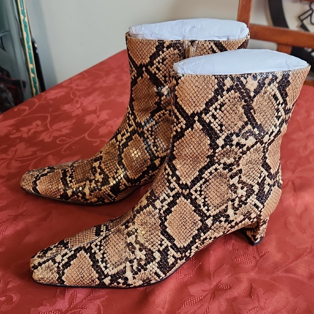 Katy Perry Collections Brown Snakeskin Ankle Boots